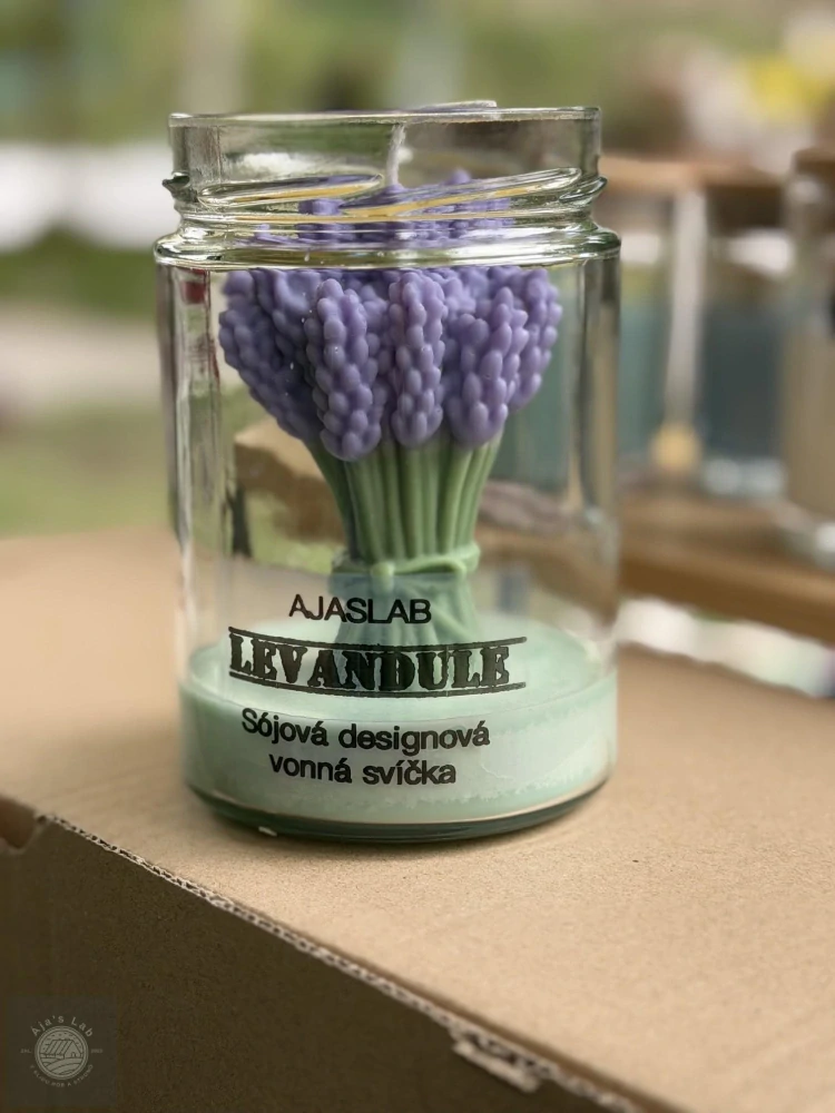 Sójová designová svíčka Levandule